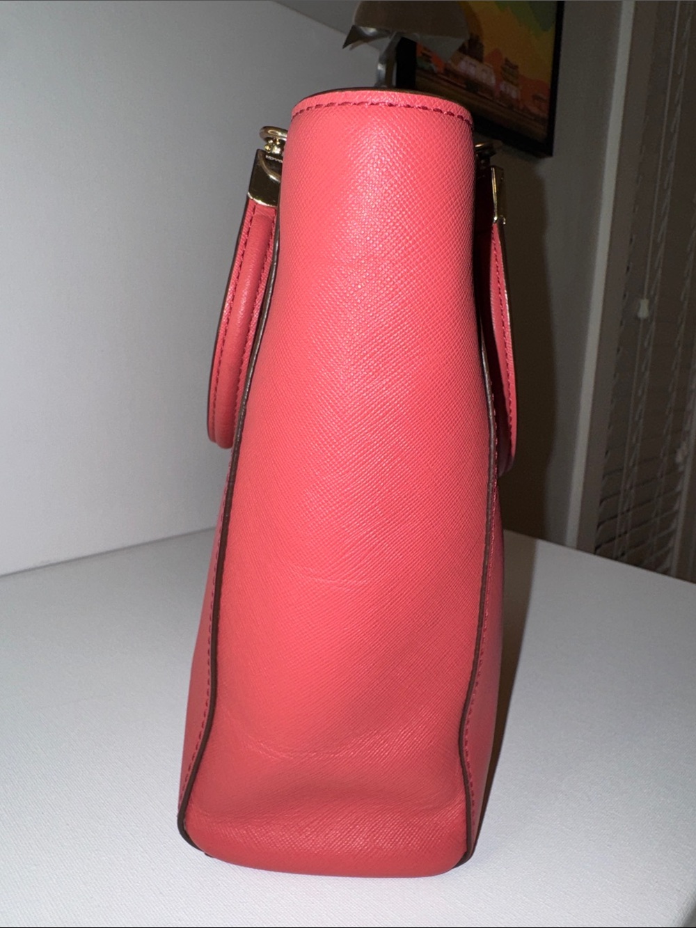 Coach Madison Mini North South Tote Crossbody Saffiano Leather Pink Coral - Picture 13 of 16